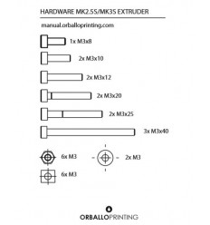 Hardware kit extruder MK2.5/MK3